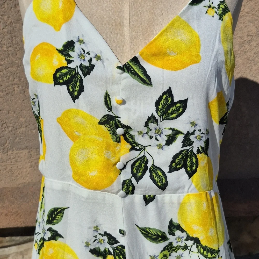 Lulu's Asymmetrical Dress with Lemon Print Size Large NWT - Picture 2 of 6